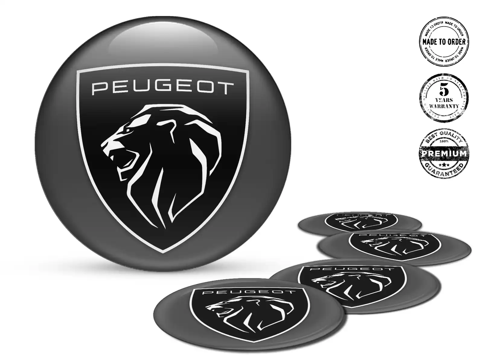 Peugeot Nabenaufkleber Ausgabe Individuelles Dome-Design